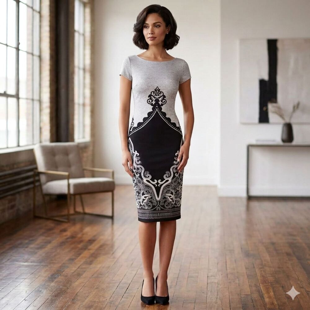 Label by 5 Twelve Monochrome Midi Dress
